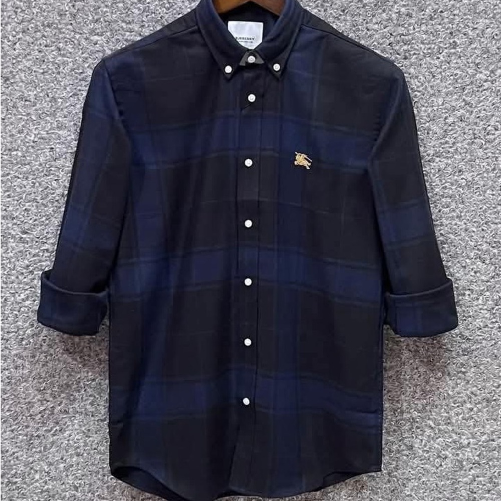 Men's Burberry Blue Checkered Shirt